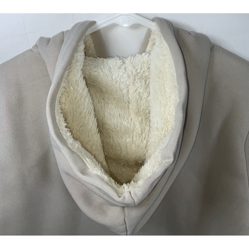 NWT Women's Champion Double Dry Sherpa Lined Zip Front Hoodie Light Tan Medium - Picture 5 of 6